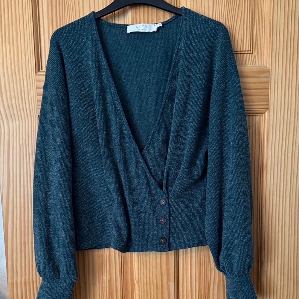 ASTR V-Neck Sweater in Deep Teal